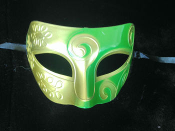 Gold / Green masquerade mask