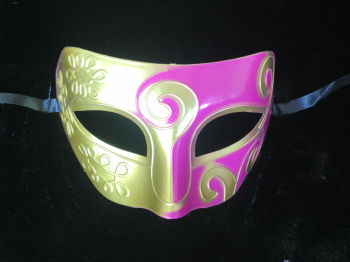Gold & Pink Romanesque masquerade mask
