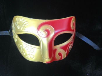 Gold & red Romanesque masquerade mask