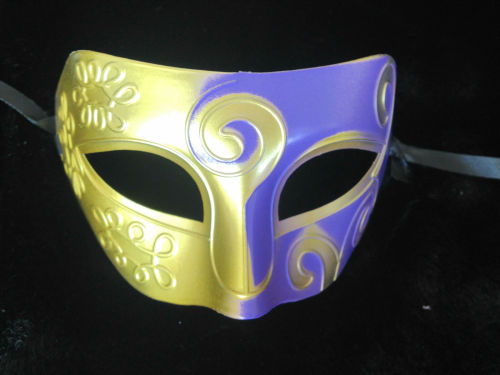 Gold & Purple Romanesque masquerade mask