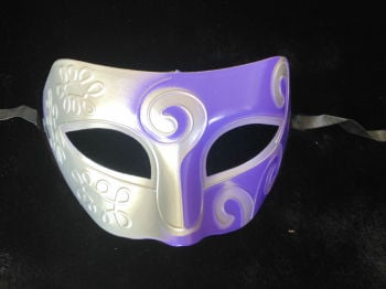 Silver & Purple Romanesque masquerade mask