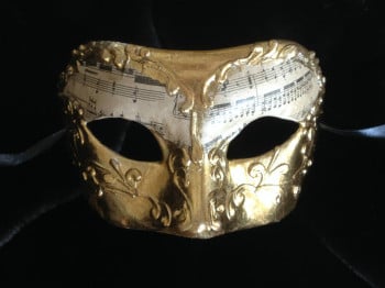 Gold Venetian Columbina Musica Masquerade Mask