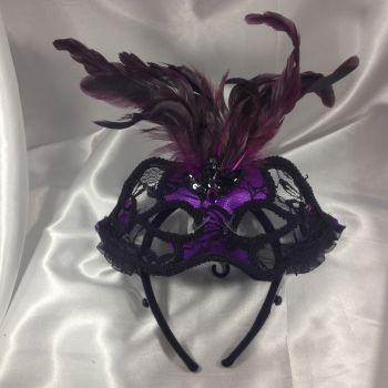 Purple & Black mask on headband