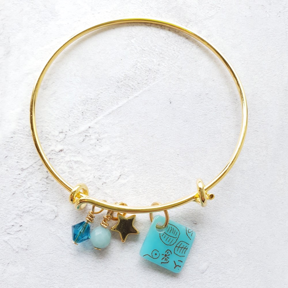 Turquoise neo bangle on gold