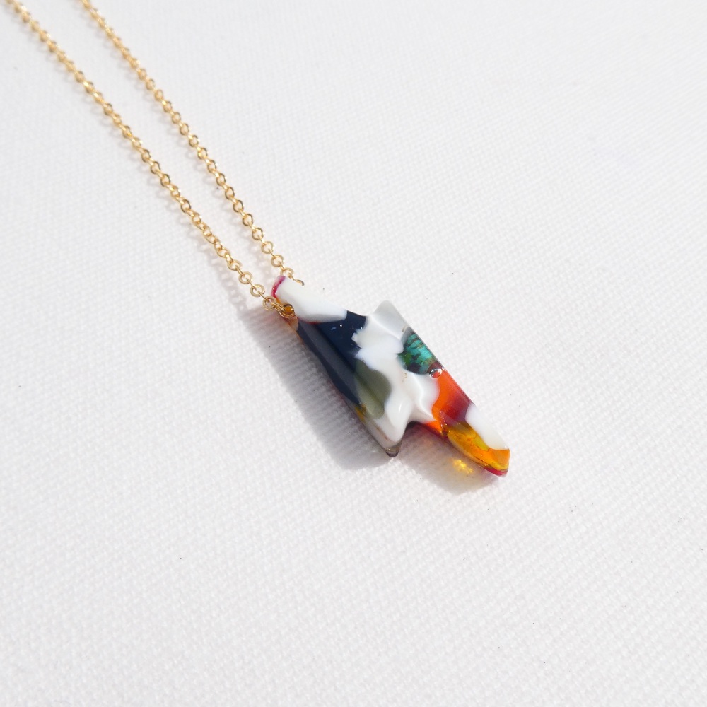 Glass Lightning Bolt #2 on Filled Gold