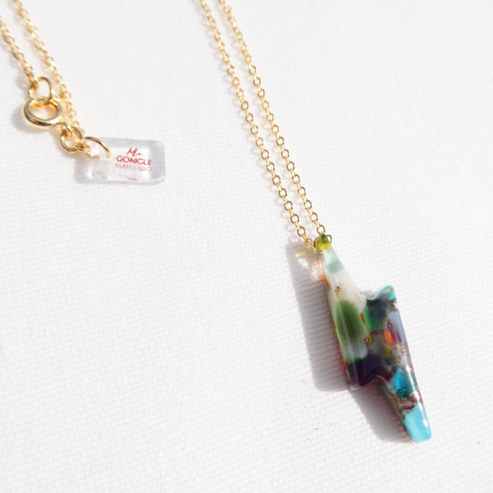 Glass Lightning Bolt #3 on Filled Gold