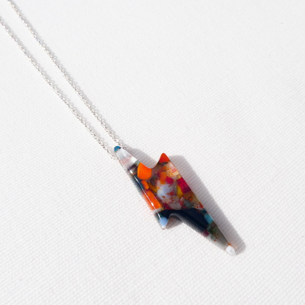 Glass lightning bolt #1 on Silver
