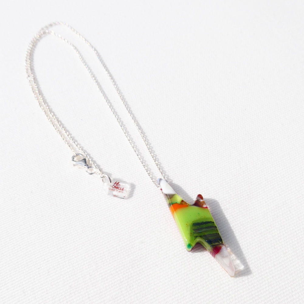 Glass lightning bolt #3 on Silver