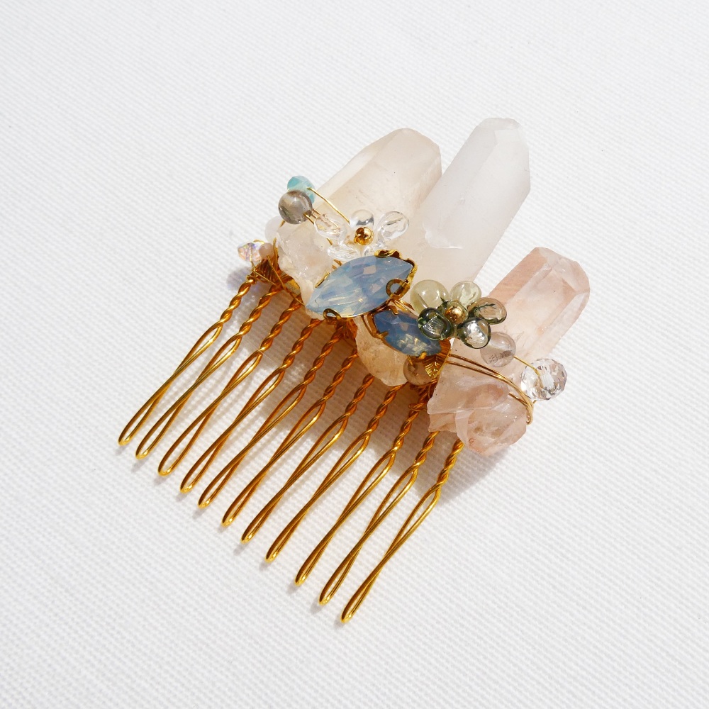 Rose Quartz Haircomb