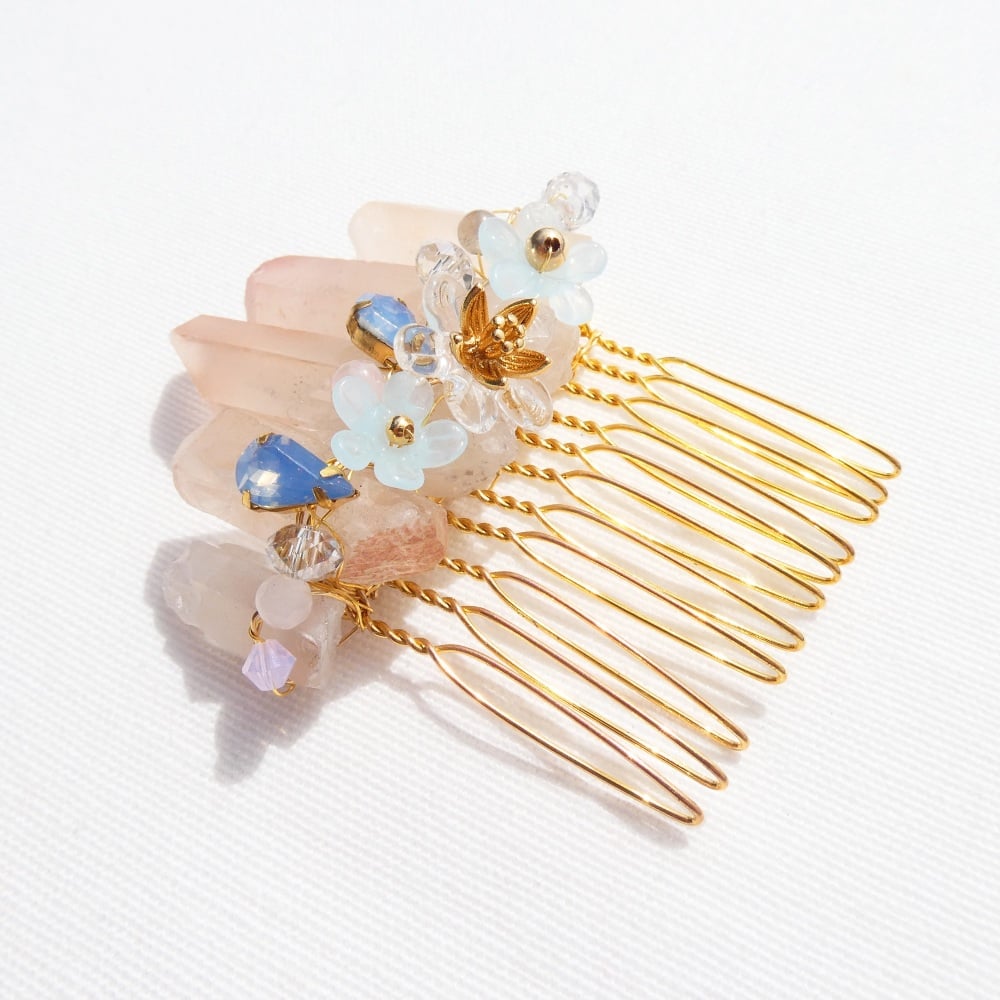 Rose Quartz Haircomb #2