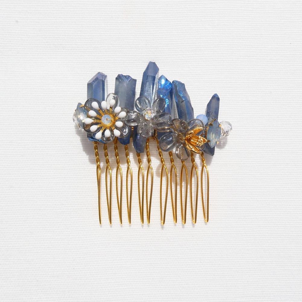Blue Quartz Haircomb #1