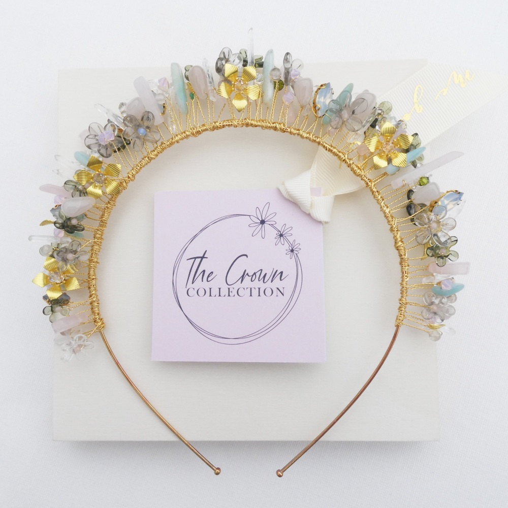 Green and Grey Flower Crown