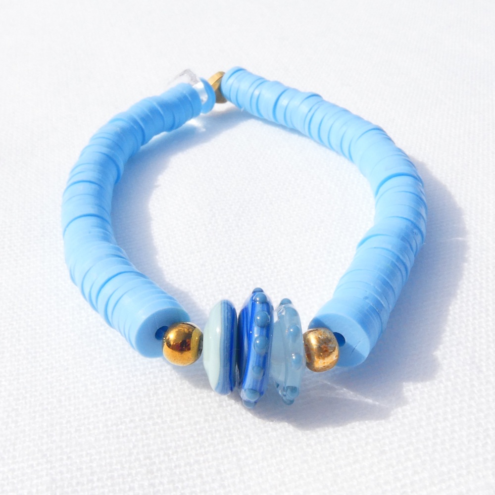 Blue Heishi Bracelet