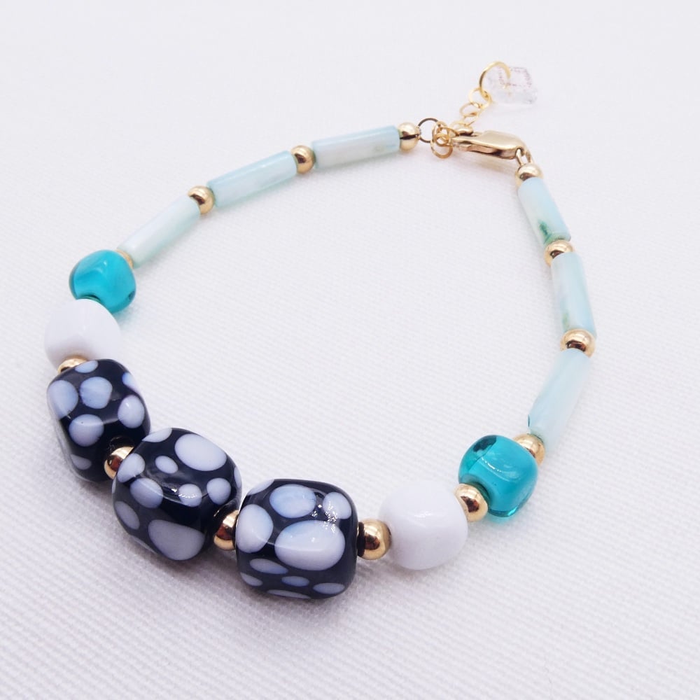 Monochrome and mint Bracelet.