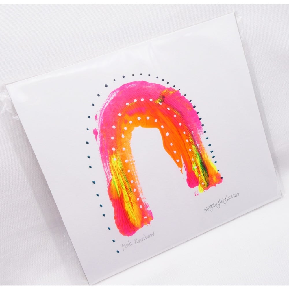 Pink Rainbow -Small Unframed painting