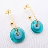 Turquoise Glass Disc Drop earrings
