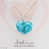 Turquoise Molten Glass Heart Necklace