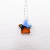 Multicoloured Glass Star on silver #1