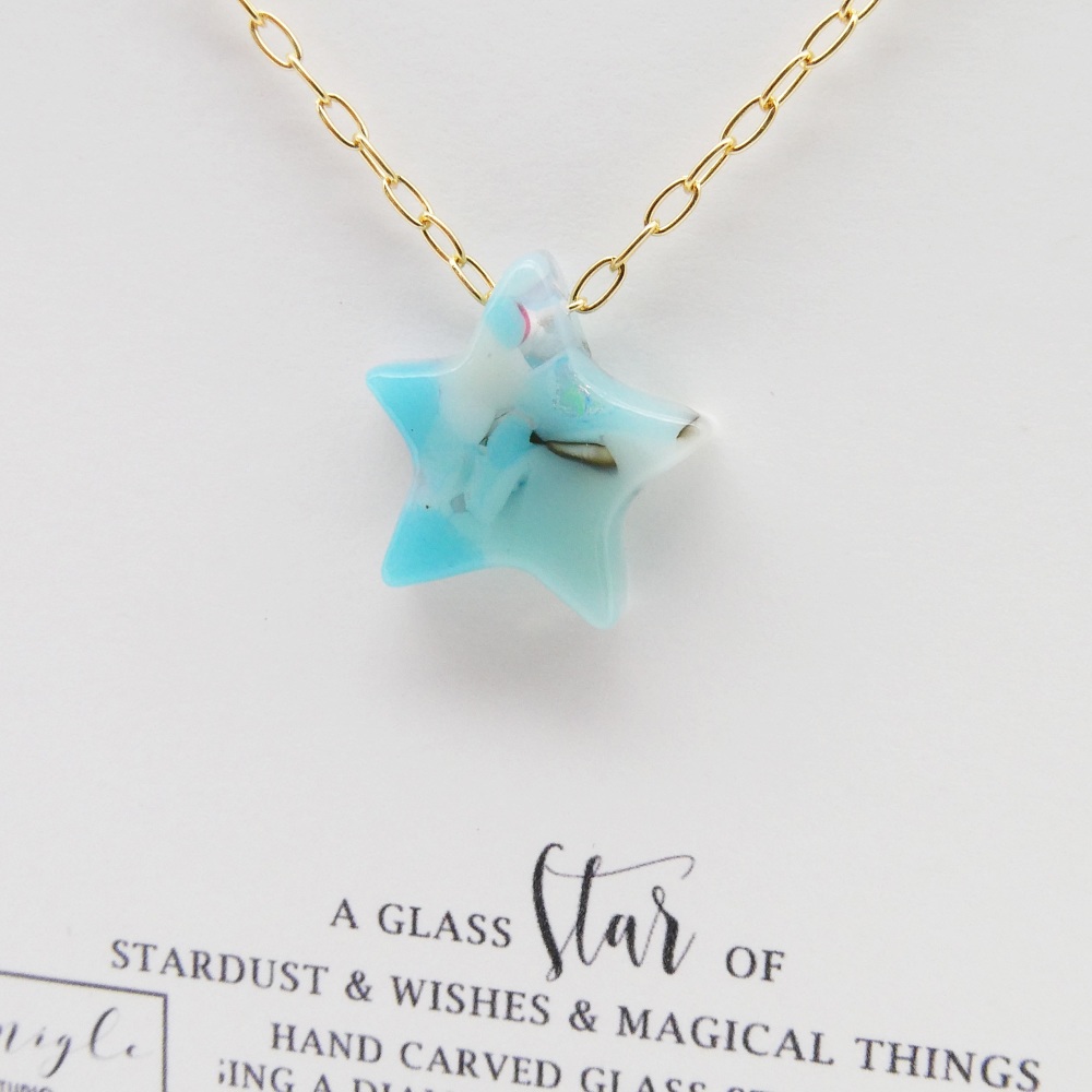 Multicoloured Glass star on gold #2