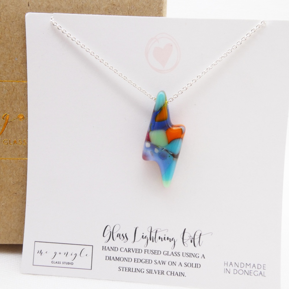 Glass Lightning Bolt #1 on Silver