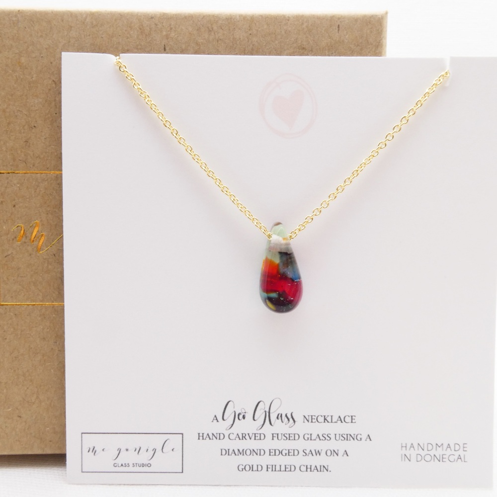 Glass Raindrop on gold #1