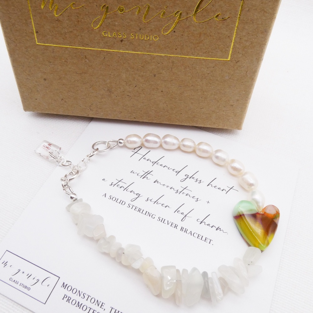 Freshwater Pearl Bracelet with Moonstones