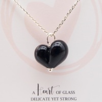 Black Glass Heart Necklace