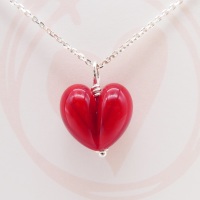 Red Glass Heart Necklace