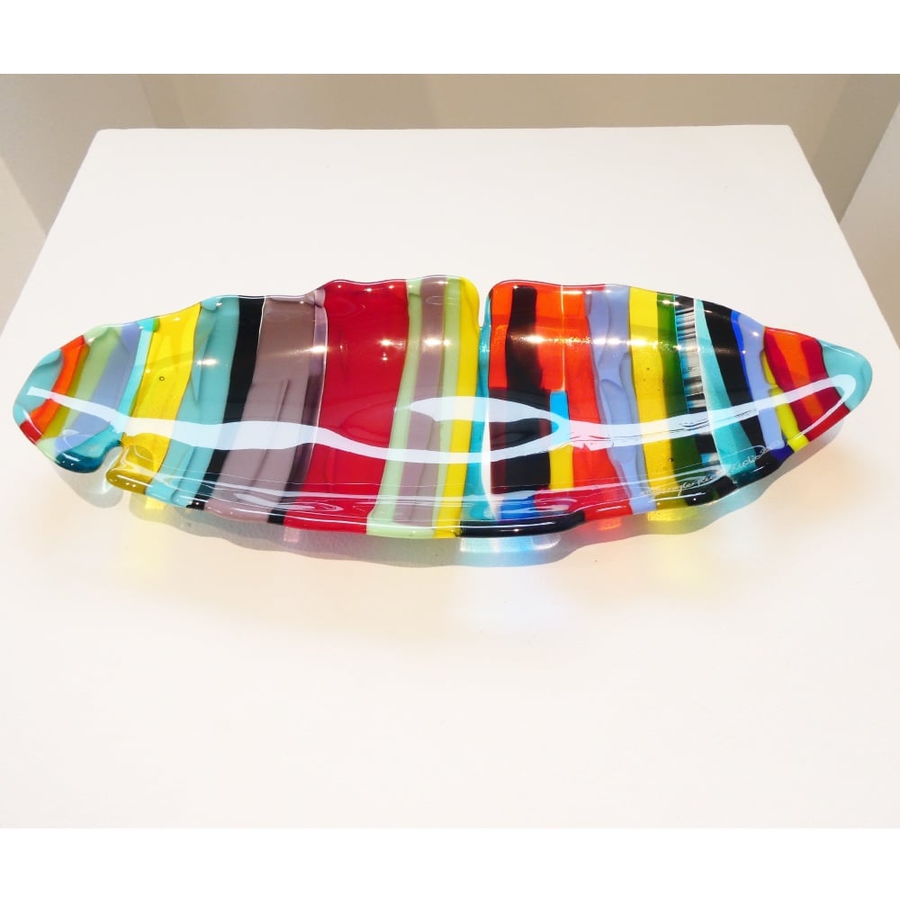 Large fused glass boat bowl #2
