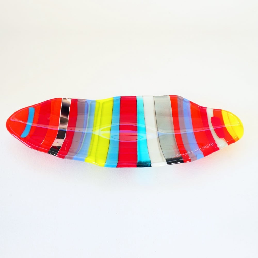 Small fused glass boat bowl