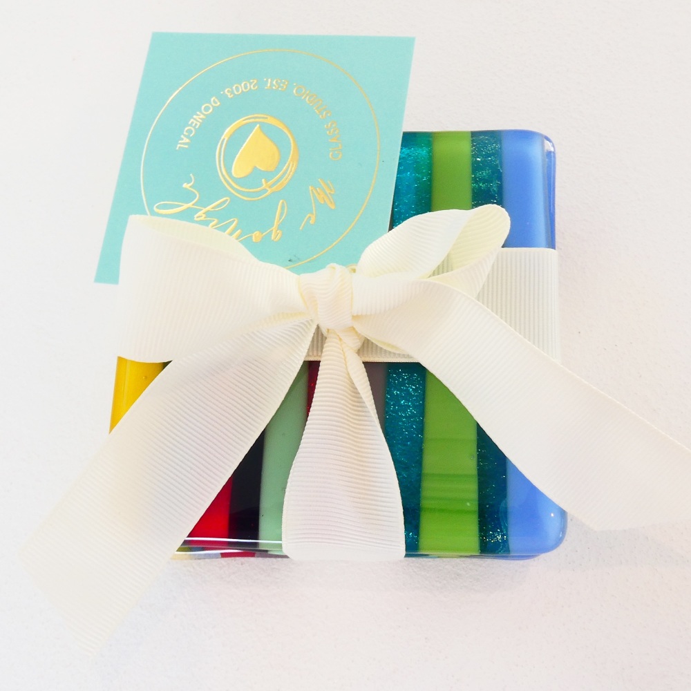 Fused glass coasters set #2