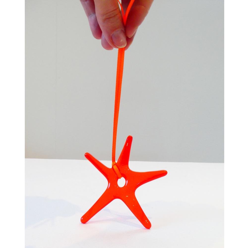 Blood Orange Glass Star Decoration