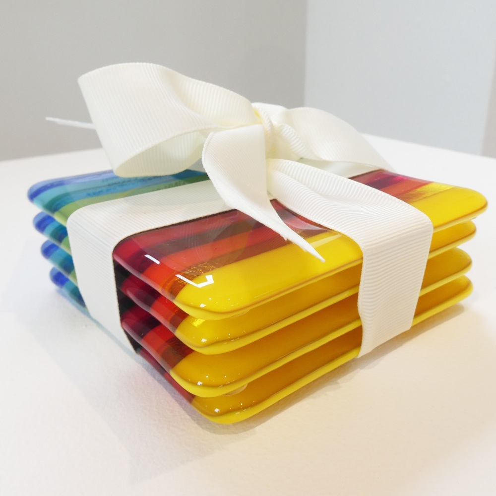 Fused glass coasters set #4