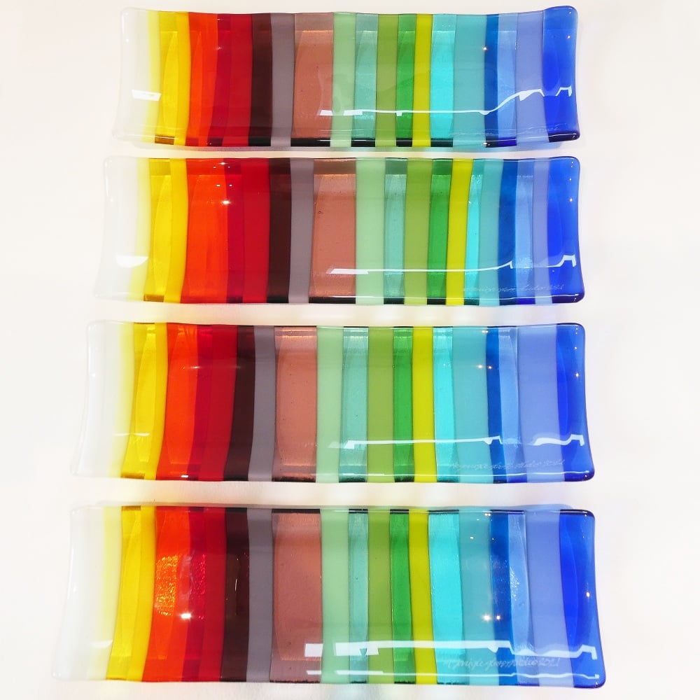 Rainbow Fused glass Sweet dish
