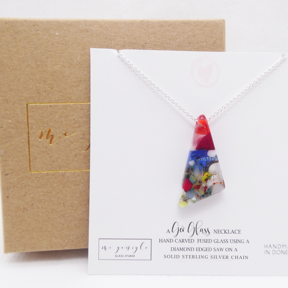 Multicoloured Glass geo pendant #1