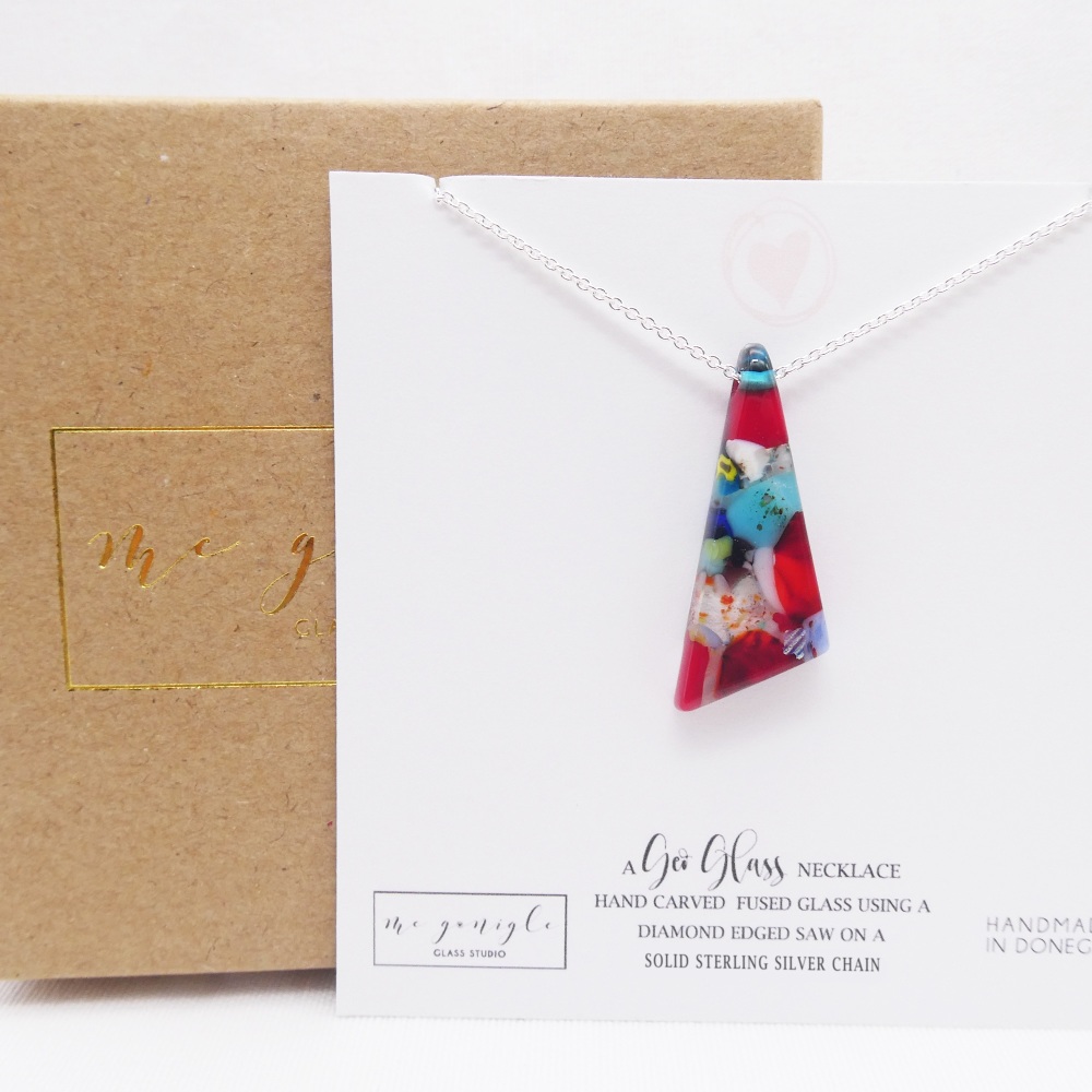 Multicoloured Glass geo pendant #2