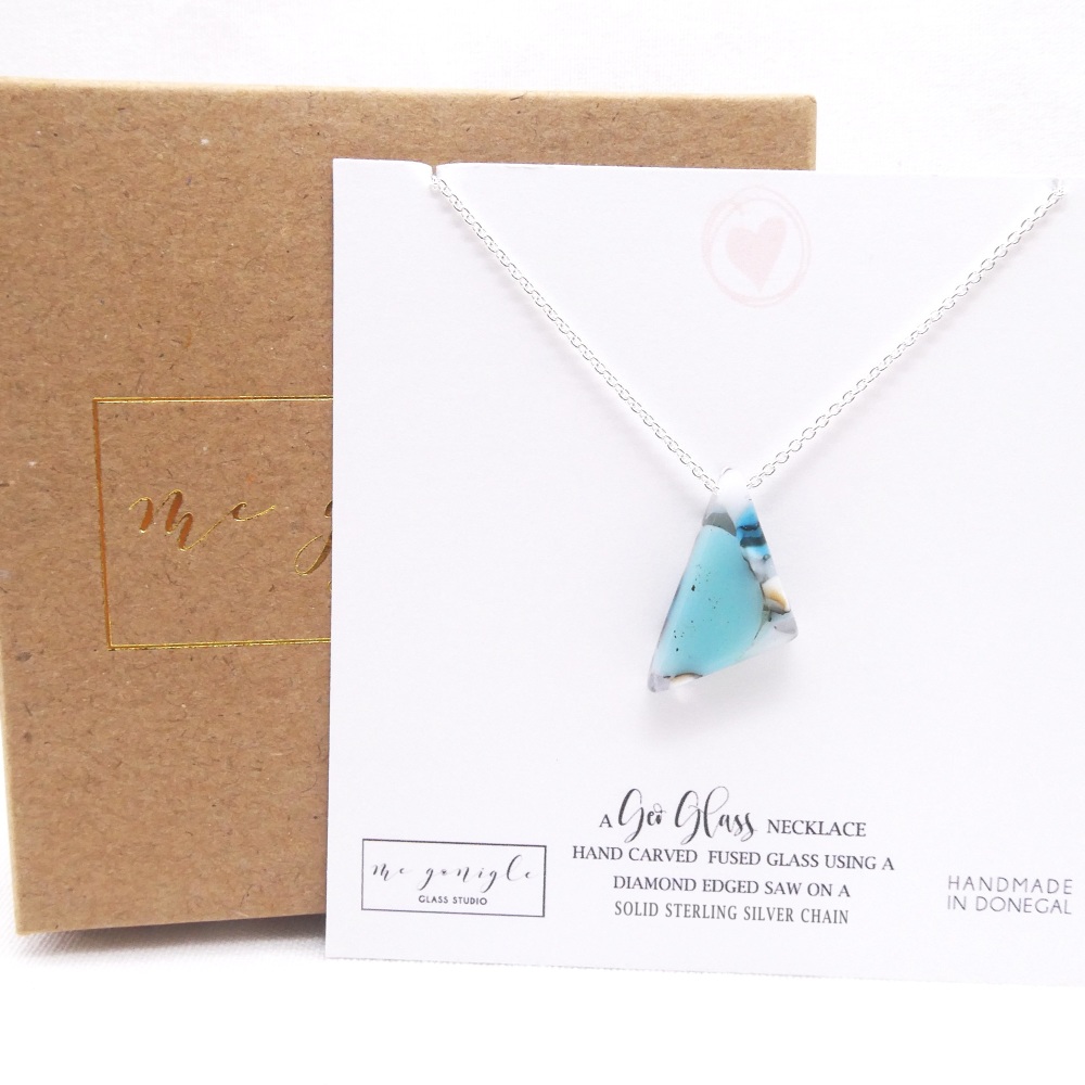 Small Pastel Glass geo pendant #1