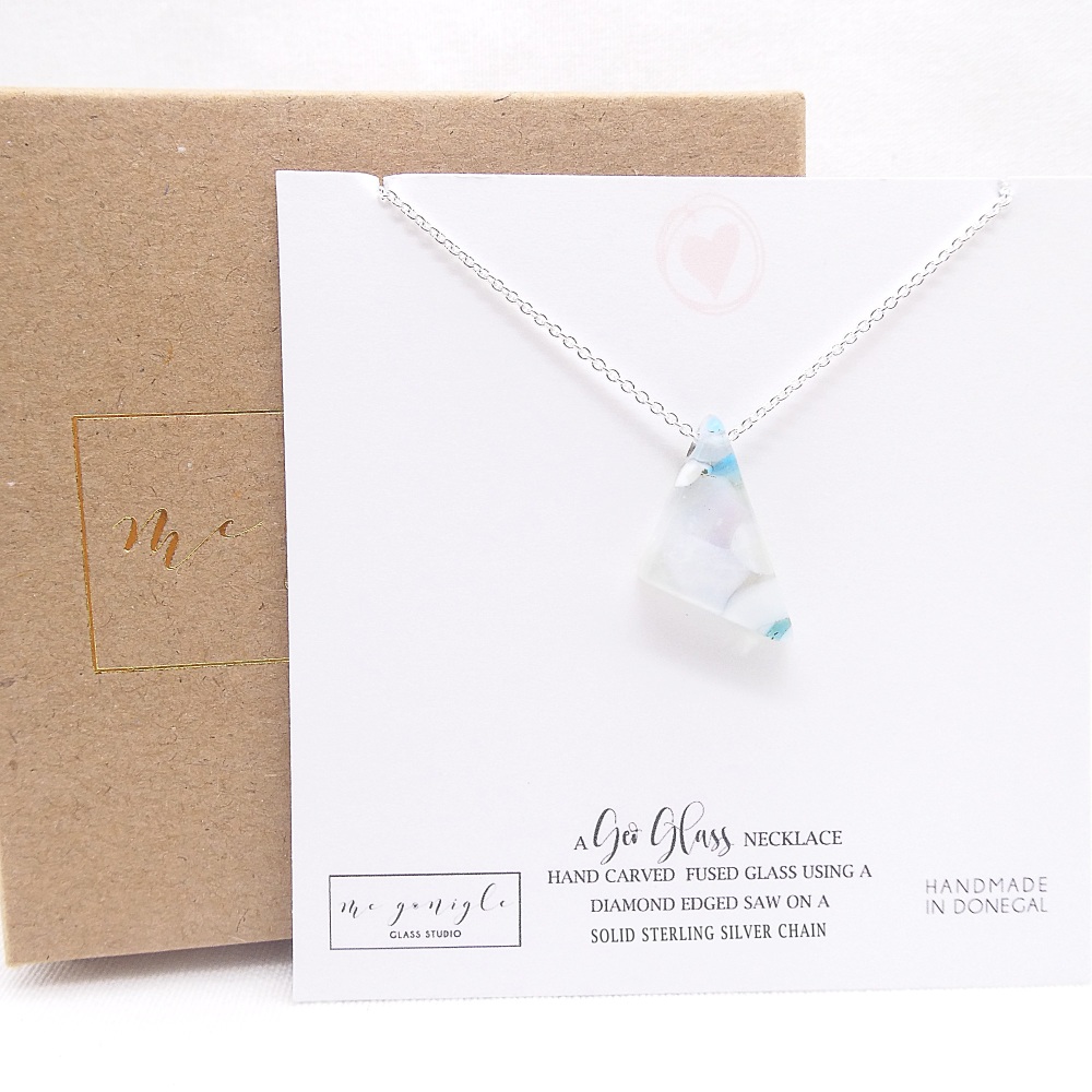 Small Pastel Glass geo pendant #2