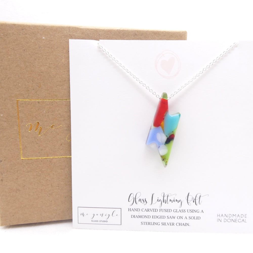 Glass Lightning Bolt #1 on Silver