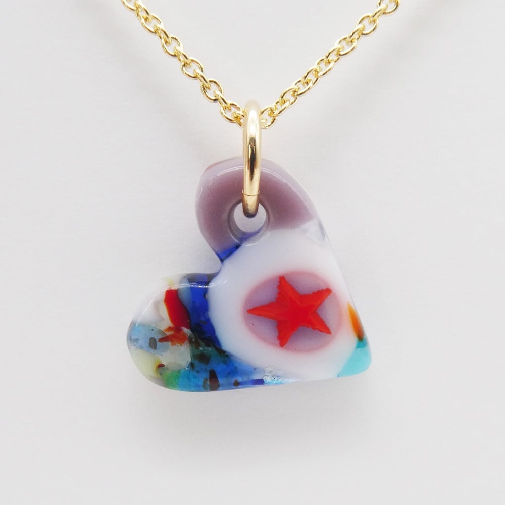 Millieforie glass heart on filled gold #2