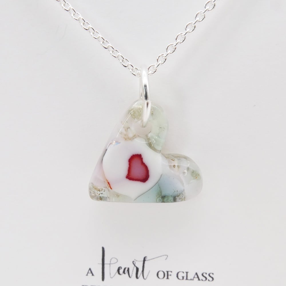 Miliforie glass heart on silver #3
