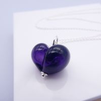NEW Plum Bauble Glass Heart Necklace