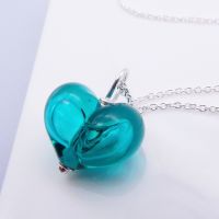 NEW Sea Green Bauble Glass Heart Necklace