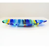 Small  fused glass boat bowl 