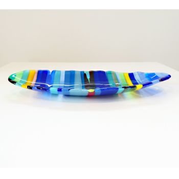 Small  fused glass boat bowl 