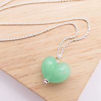 NEW Mint Green Bauble Glass Heart Necklace