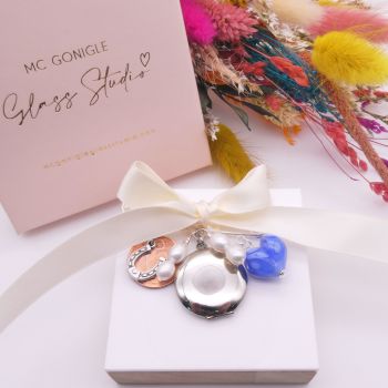 Bridal Wedding Pin With Locket and Horseshoe