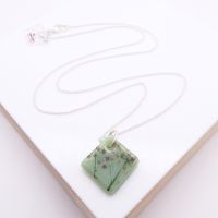 Green Glass Tile Necklace