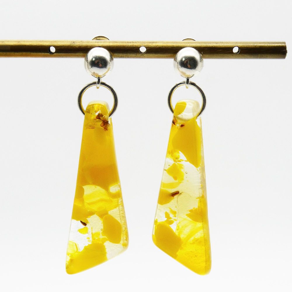 Yellow Geo Drop Earrings