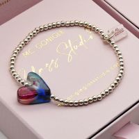 Simply Silver bracelet with Glass Heart #2